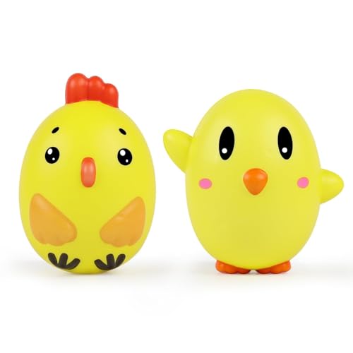 Anboor 2 Stück Squishy Eier-Küken, Langsam Aufsteigende Stressbälle, geeignet als Füllungen, Squeeze-Spielzeuge zur Stressreduzierung für Kinder von ANBOOR