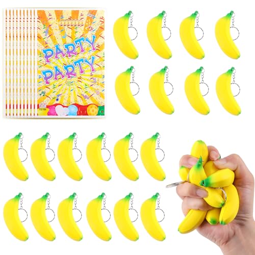 Anboor 20 PCs Banane Squishies Spielzeug mit Schlüsselanhagen und 10 Partybeutel, Dehnbare Bananen -Zappelspielzeug für Stressabbau, Mini -Squeeze -Party -Gefälligkeiten für Erwachsene von Kindern Anboor 20 PCs Banane Squishies Spielzeug mit Schlüsselanhagen und 10 Partybeutel, Dehnbare Bananen -Zappelspielzeug für Stressabbau, Mini -Squeeze -Party -Gefälligkeiten für Erwachsene von Kindern von ANBOOR