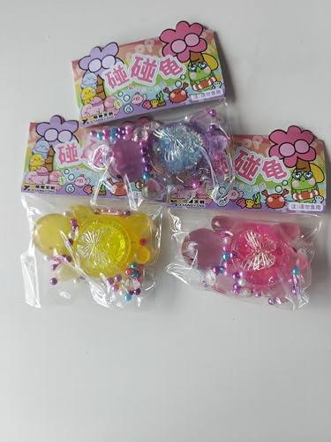 Anboor 3 Stück Schildkröten-Quetschspielzeug, 8 cm, weiches, klebriges, glitzerndes Schildkröten-Quetschspielzeug, Stressabbau für Kinder und Erwachsene, Geburtstagsgeschenk für Autisten von ANBOOR