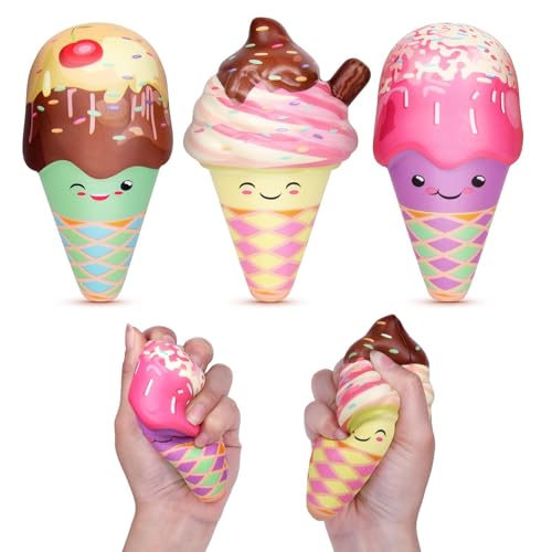 Anboor 3 Stück Squishies, Weiche Kawaii Eiscreme-Squishies Langsam steigend, Lebensmittel-Squishies für Kinder Stressabbau-Lebensmittel-Schaum-Squishies als Partygeschenke Anboor 3 Stück Squishies, Weiche Kawaii Eiscreme-Squishies Langsam steigend, Lebensmittel-Squishies für Kinder Stressabbau-Lebensmittel-Schaum-Squishies als Partygeschenke von ANBOOR