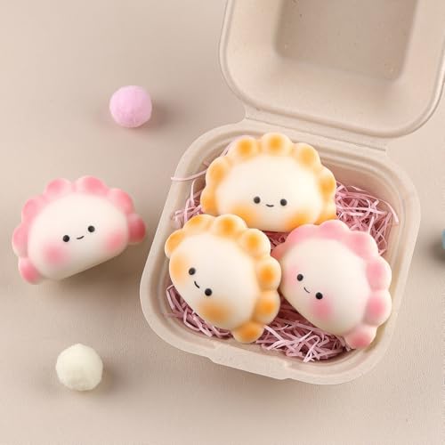 Anboor 4 PCs Kleine Knödel Squishies Spielzeug - langsam aufsteigendes Zappel -sensorisches Spielzeug für Kinder und Erwachsene, niedliche Kawaii Stress Relief Toys(zufällige Farben) von ANBOOR