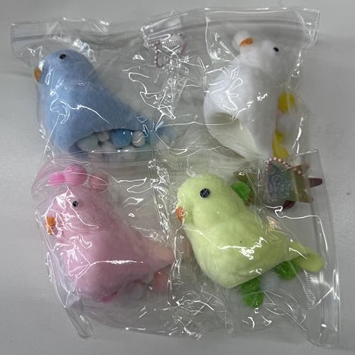 ​​Anboor 4 Stück Vogel-Squishies-Spielzeug, weiche gefiederte Vogel-Squeeze-Stressbewältigungsspielzeuge, neuartige Fidgetspielzeuge für Erwachsene und Kinder (Gelb, Blau, Weiß, Rosa)​​ von ANBOOR