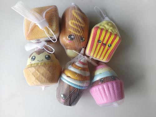 Anboor 6 Stück Lebensmittel Slow Rise Squishies Spielzeug, Smore EIS Kuchen Pommes Hotdog Langsam Rückfedernde Quetsch Fidget Spielzeuge Stressabbau für Kinder Jugendliche Erwachsene von ANBOOR
