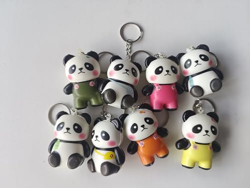 Anboor 8 teiliges Panda Squishy Schlüsselband Set, Niedliche langsam aufquellende Tier-Schaum-Squishy Süße Panda Stressabbau-Spielzeuge Für Kinder Und Erwachsene von ANBOOR