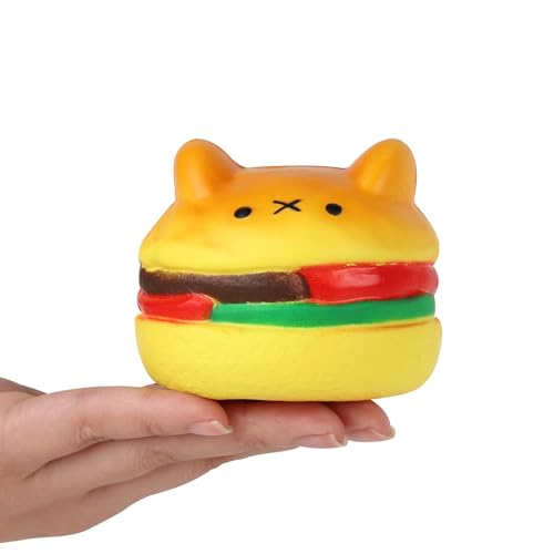 Anboor Food Squishy Hamburger Spielzeug,Langsam aufsteigendes, niedliches Bären-Squeeze-Spielzeug zur Stressreduktion Geeignet für Kinder und Erwachsene als Geburtstagsgeschenk von ANBOOR