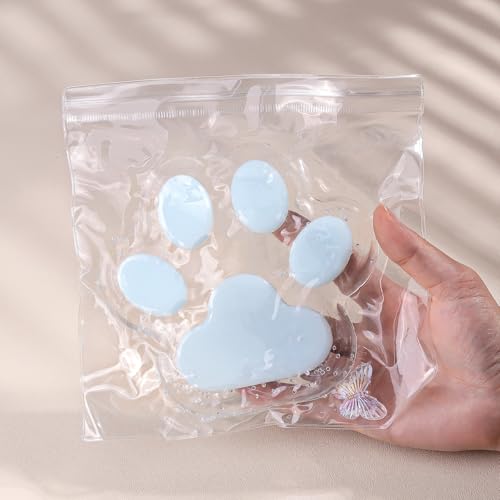 Anboor Große 12,7 cm große Kristall-Katzenpfote Squishies – Kawaii Transparente Pfote Squeeze Stressabbau-Spielzeug, Superweiches Zappel-Sensibilitätsspielzeug für Kinder und Erwachsene (Klar & Blau) von ANBOOR