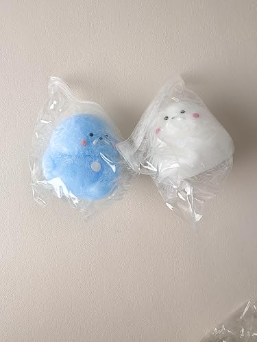 Anboor Seelöwen Squishies Spielzeuge 2er Pack – 7 cm Niedliche Weiche Tiere Quetsch-Sensorik-Fidget-Spielzeuge zur Stresslinderung, Kawaii Partygeschenke für Kinder und Erwachsene (Blau & Weiß) von ANBOOR