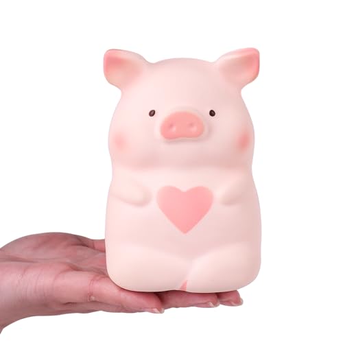 Anboor Squishies Spielzeug Liebesherz Schwein Kawaii Weiche Squishies Tiere Spielzeug Langsam aufsteigendes Drücken Schweinchen Squish Stressabbau für Kinder Erwachsene Spielzeug von ANBOOR