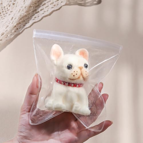 Anboor Squishies-Spielzeug für Hunde – Weiches, cremegelbes Hunde-Quetschspielzeug für Kinder und Erwachsene, niedliches, realistisches, sensorisches Zappelspielzeug mit Halsband (10,4 cm) von ANBOOR