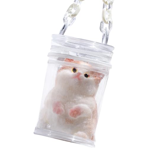 Anboor Squishies-Spielzeug für kleine Katzen – Weiches, pelziges Katzen-Quetschspielzeug mit Krone für Kinder und Erwachsene, niedliches, realistisches, sensorisches Zappelspielzeug (8,4 cm) von ANBOOR