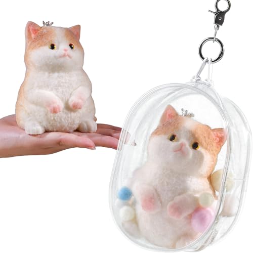 Anboor Squishies-Spielzeug mit großer Katze – Weiches, pelziges Katzen-Quetschspielzeug mit Krone zum Stressabbau für Kinder und Erwachsene, niedliches, realistisches Zappelspielzeug (12,4 cm) von ANBOOR
