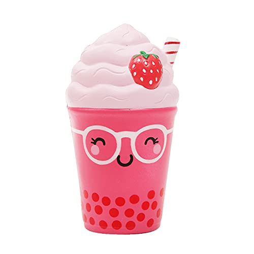 ANBOOR Squeeze Toys Erdbeere Milchshake-Becher Squishy Jumbo Kawaii Weiches Langsam Steigendes Süßes Duftendes Tier Squishy Stressabbau (Rosa) von ANBOOR