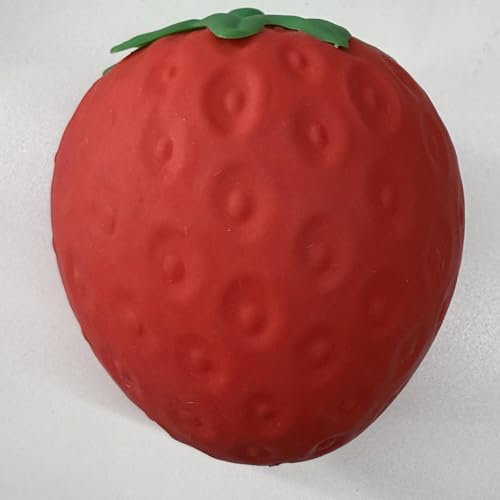 Riesiger Erdbeer-Stressball, extra großer Erdbeer-Squishy, weiches Jumbo-Quetschspielzeug, Stresslinderung & Sensorik-Spielzeug für ADHS, Autismus & Frühförderung von ANBOOR