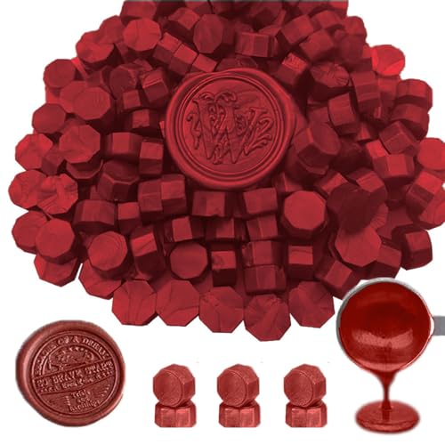 Wachs Siegel Perlen, ANBOSE 300 Stück Achteck Neuwein Rot Siegel Wachs Perlen, Wachs Siegel Perlen für Brief-Siegel-Wachs Wachs Siegel Perlen, ANBOSE 300 Stück Achteck Neuwein Rot Siegel Wachs Perlen, Wachs Siegel Perlen für Brief-Siegel-Wachs von ANBOSE