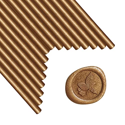 Wachssiegelstäbe, ANBOSE 16 Stück Klebepistole Siegelwachsstäbe für Wachssiegelstempel, Brauner Wachssiegelstäbe für 0,44-Zoll-Klebepistole, für Hochzeitseinladungen, Karten, Umschläge von ANBOSE