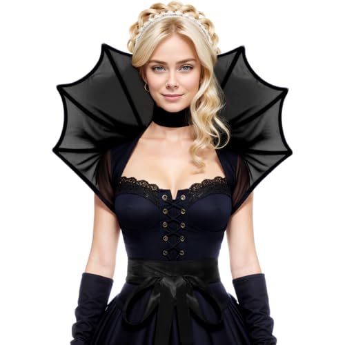 ANDHOM Gothic viktorianischer Stehkragen, Renaissance-Stil, Halloween, Karneval, Cosplay, Schwarz ANDHOM Gothic viktorianischer Stehkragen, Renaissance-Stil, Halloween, Karneval, Cosplay, Schwarz von ANDHOM