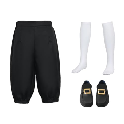 ANDHOM Victorian Century Colonial Kostüm Set für Herren Renaissance Pirat Halloween und viktorianische Stile, Schwarz, Small von ANDHOM