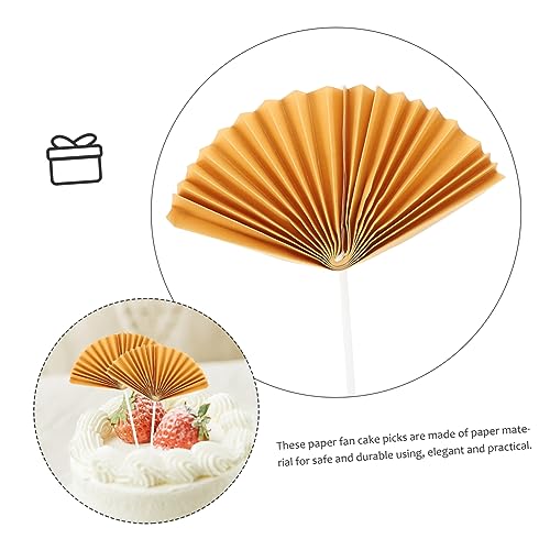 ANDRESLAD 16 Stück Teiliges Papierfächer Cake Picks Tortendeko für Geburtstag Hochzeit und Party Stabile Papierqualität Kreative Cupcake Topper für Festliche Feiern und Fotosessions von ANDRESLAD