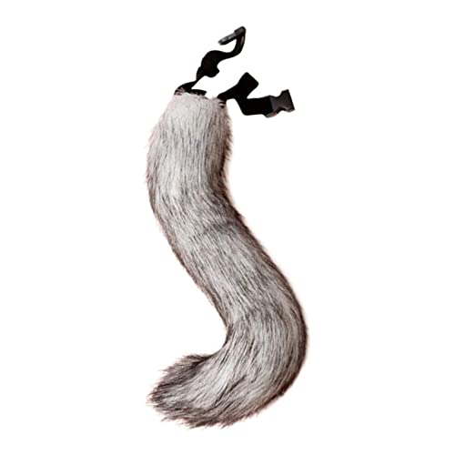 ANDRESLAD 1PC Verstellbarer Fluffiger Kunstpelz Für Halloween Und Kostüme Grauer Tail Als Party Zubehör Für Erwachsene Und von ANDRESLAD