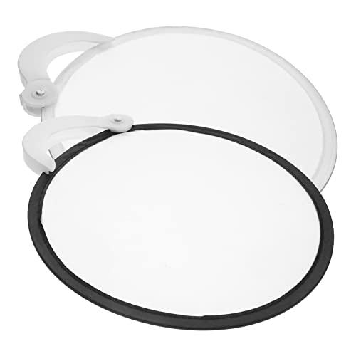 ANDRESLAD 2 Stück Faltbarer Handfächer Rund mit Griff Sommerlicher Tragbarer Fächer für Hochzeit Geburtstag Party Dekoration DIY Blank Design Leicht Zusammenklappbar von ANDRESLAD