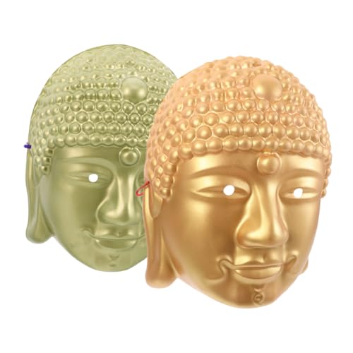 ANDRESLAD 2 Stück Maskerade Masken Für Damen Und Herren Buddha Kostüm Masken Für Karneval Und Halloween Lustige Streich Maske Dekoration Und Kostümzubehör von ANDRESLAD