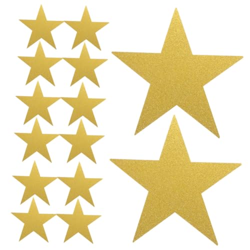 ANDRESLAD 24 Stück Teiliges Goldene Papiersterne mit Glitzer Doppelseitig Handgeschnittene Dekoration für Schul Blackboards Pinnwände und DIY Bastelprojekte Leuchtende Sternmotive für von ANDRESLAD