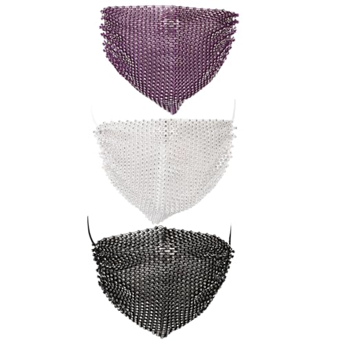 ANDRESLAD 3 Stück Party masken mit Modischer Abs kunststoff Atmungsaktiv und Bequem in Dunkel und Dunkellila für Tanz Festveranstaltungen von ANDRESLAD