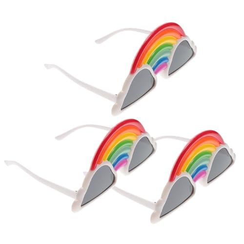 ANDRESLAD 3 Stück Regenbogen Wolken Partybrillen Lustige Cosplay Brille Leicht und Robust für Tanz Festival Karneval Erwachsene von ANDRESLAD