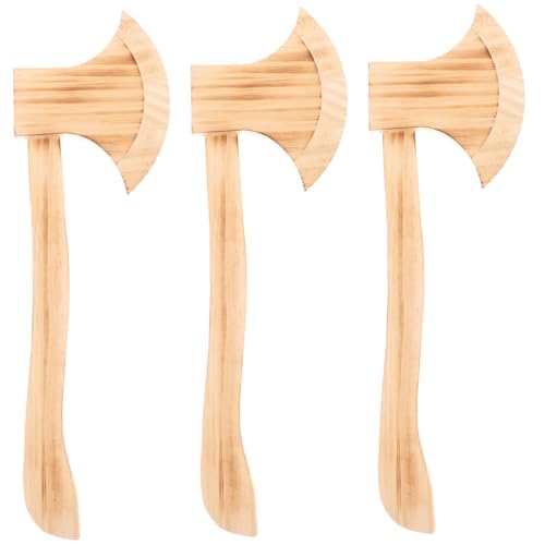 ANDRESLAD 3 Stück Teiliges Halloween Holzäxte Realistische Streitaxt Stabile Holzaxt Requisiten für Halloween Dekoration Kostümparty und Horror Rollenspiel Langlebig und Detailgetreu von ANDRESLAD