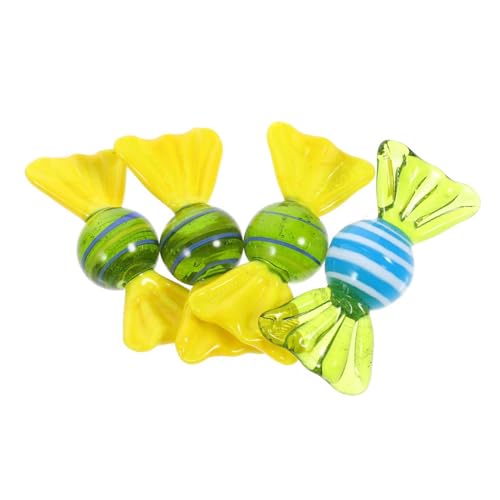 ANDRESLAD 4 Stück Teiliges Bunte Süßigkeiten Dekoration mit Streifen Handgefertigte Glasornamente für Tee Partys und Festtagsdekoration Langlebige Glasfiguren als von ANDRESLAD