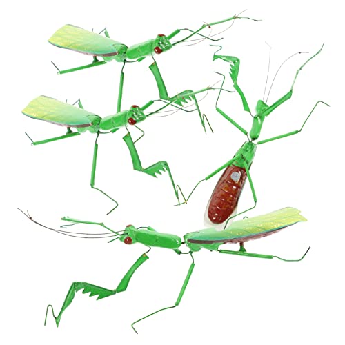 ANDRESLAD 4 Stück Teiliges Realistisches Mantis Insektenmodell Dekoratives Gartenspielzeug für Blumentopf Langlebige Kunststofffiguren für Kinderzimmer und Pädagogische Insektenlehre von ANDRESLAD