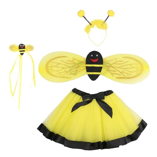 ANDRESLAD 4 Teiliges Cosplay Kostü Set Mit Tüllrock Und Bienenflügeln Für Festliche Anlässe Perfekt Für Partys Und Aufführungen ANDRESLAD 4 Teiliges Cosplay Kostü Set Mit Tüllrock Und Bienenflügeln Für Festliche Anlässe Perfekt Für Partys Und Aufführungen von ANDRESLAD
