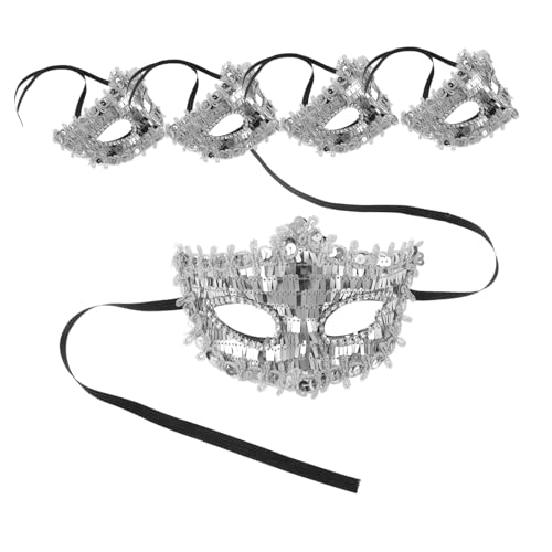 ANDRESLAD 5 Stück Halloween Halbes Gesicht Maske für Erwachsene Schimmernde Karnevalsmaske mit Feinem Detail Komfortabel und Passend für Masquerade Party Hochzeit Ball und Cosplay von ANDRESLAD