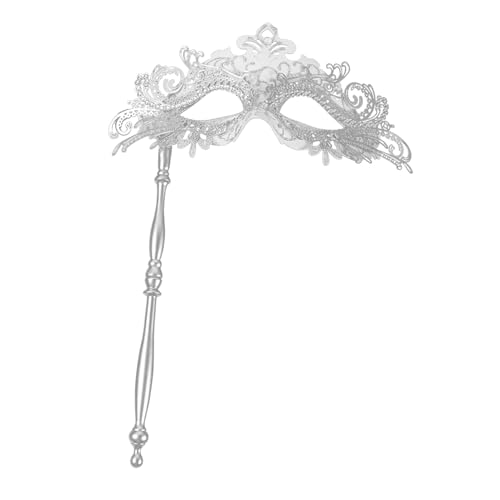 ANDRESLAD Kostüm Metallmaske Silberstab Damen Abschlussballmaske Für Abendpartys von ANDRESLAD