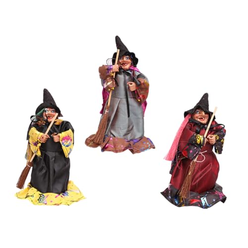 ANDRESLAD Halloween Hexenpuppe Bunte Party Deko Gruselige Besen Hexenfigur für Tisch Fenster Wand Sichere Stoffpuppe für Halloween Party und Heimdekoration ANDRESLAD Halloween Hexenpuppe Bunte Party Deko Gruselige Besen Hexenfigur für Tisch Fenster Wand Sichere Stoffpuppe für Halloween Party und Heimdekoration von ANDRESLAD