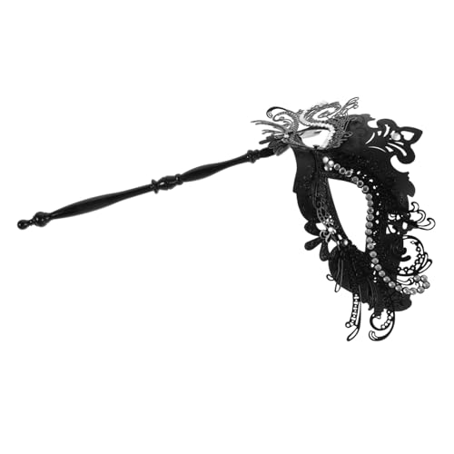 ANDRESLAD Handgehaltene Schwarze Glitzermaske mit Strasssteinen Ergonomisch Vintage Karneval Ballmaske für Damen Abnehmbar für Party Cosplay und Festliche Anlässe ANDRESLAD Handgehaltene Schwarze Glitzermaske mit Strasssteinen Ergonomisch Vintage Karneval Ballmaske für Damen Abnehmbar für Party Cosplay und Festliche Anlässe von ANDRESLAD