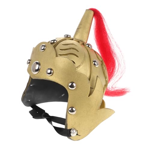 ANDRESLAD Helm Goldener Antiker Helm mit Verstellbarem Kinnriemen für Cosplay Bühnenauftritte Mittelalterlicher Soldaten Kinderkostüm Zubehör Zufällige Farbe Zufällige Farbe von ANDRESLAD