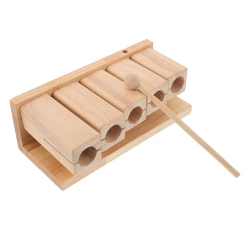 ANDRESLAD Holz-Percussion-Block Töne mit Schlägel Natürliches Klangholz-Instrument für Montessori Orff Musikunterricht Sicher für Yoga Vorschule Kreative Zusammenarbeit von ANDRESLAD