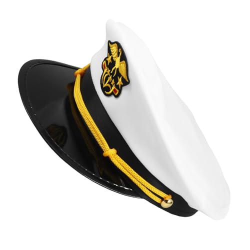 ANDRESLAD Kapitänsmütze Weiß Verstellbar Atmungsaktiv Für Mottoparty Bühnenauftritt Segler Hut Yacht Boot Party Zubehör ANDRESLAD Kapitänsmütze Weiß Verstellbar Atmungsaktiv Für Mottoparty Bühnenauftritt Segler Hut Yacht Boot Party Zubehör von ANDRESLAD