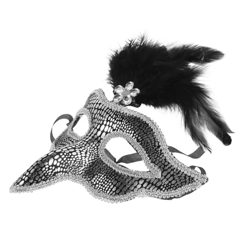 ANDRESLAD Maske mit Federn und Strass für Halloween Halbgesichtsmaske für Mardi Gras Karneval Tanzpartys PVC und Langlebig für Fasching und Maskenball ANDRESLAD Maske mit Federn und Strass für Halloween Halbgesichtsmaske für Mardi Gras Karneval Tanzpartys PVC und Langlebig für Fasching und Maskenball von ANDRESLAD