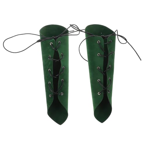 ANDRESLAD Medizinische Grüne Wildleder armschützer Mittelalterlich Steampunk Armstulpen mit Schnürung Armschiene für Damen und Herren Vielseitig für Kostüme LARP und Cosplay von ANDRESLAD