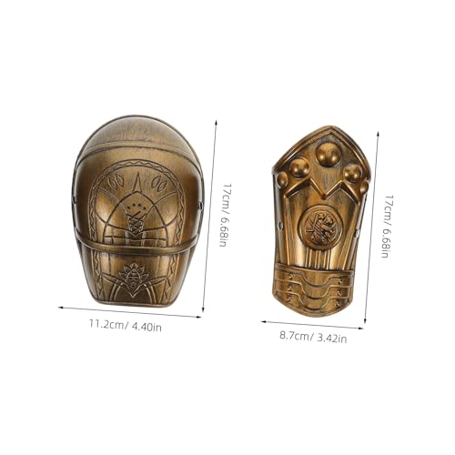 ANDRESLAD Mittelalterliches Armschutz Set Schulter und Handschützer aus Robustem Atmungsaktiv für Ritterkostüm Cosplay Rüstung Zubehör Retro Bronze für Rollenspiele von ANDRESLAD