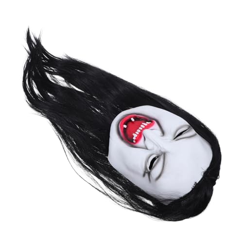 ANDRESLAD Scary Face Mask für Erwachsene Frauen mit Langem Synthetischem Haar Langlebige Komfortable Horror Maske für Halloween Kostümparty Bühnenauftritte und Gruseldekoration ANDRESLAD Scary Face Mask für Erwachsene Frauen mit Langem Synthetischem Haar Langlebige Komfortable Horror Maske für Halloween Kostümparty Bühnenauftritte und Gruseldekoration von ANDRESLAD
