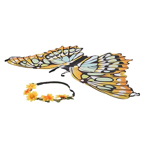 ANDRESLAD Schal mit Kostüm Kinder Kostümparty Umhang Sonnenblume für Cosplay Schmetterlingsflügel Mädchen Schmetterlingsflügeln Partyzubehör Schmetterling Stirnband Feen Halloween ANDRESLAD Schal mit Kostüm Kinder Kostümparty Umhang Sonnenblume für Cosplay Schmetterlingsflügel Mädchen Schmetterlingsflügeln Partyzubehör Schmetterling Stirnband Feen Halloween von ANDRESLAD