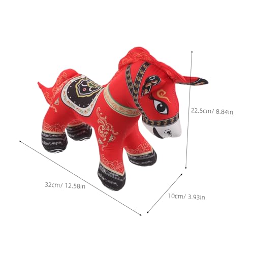 ANDRESLAD Weiches Plüschpferd Jahr des Pferdes Maskottchen Kuscheltier Chinesisches Sternzeichen Pferd Stofftier Leicht Tragbar Geschenk für Pferdeliebhaber zum Neujahr von ANDRESLAD