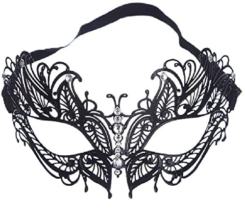 AMFSQJ Venezianische Maske, Metall Masken Sexy Spitze Venezianische Faschingsmasken Maskerade von AMFSQJ