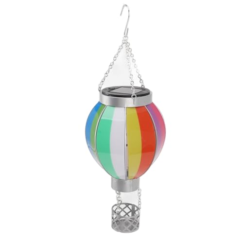 ANGGREK Heißluftballon Solar Lantern Regenbogenfarbe Automatisch auf Warme Leichte Außenlaterne mit Eisenmaterial für Terrasse Garten Veranda Camping ANGGREK Heißluftballon Solar Lantern Regenbogenfarbe Automatisch auf Warme Leichte Außenlaterne mit Eisenmaterial für Terrasse Garten Veranda Camping von ANGGREK