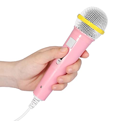 ANGGREK Karaoke Mikrofon Kabelgebundenes Dynamisches Mikrofon 3,5 -mm -Jack mit Hervorragender Klangqualität für Geschenke mit Gesangspartys (PINK) von ANGGREK
