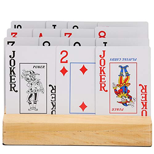 ANGGREK Spielkartenhalter aus Holz Freihändiger Spielkartenhalter Pokerkarten-Zubehör von ANGGREK