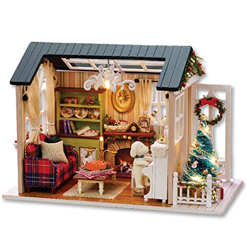 Miniatur -Holzhausspielzeug, DIY Handcraft Houses Model mit LED -Licht für Retro -Übungsfähigkeiten, die für Familien, Freunde und Geeignet Sind von ANGGREK